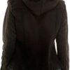 Amazing Ladies' Denim Jacket with Fleece Hoodie - Presents for Women - Fashion Women Clothing - Black, XL