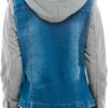 Amazing Ladies' Denim Jacket with Fleece Hoodie - Presents for Women - Fashion Women Clothing - Light Washed, L